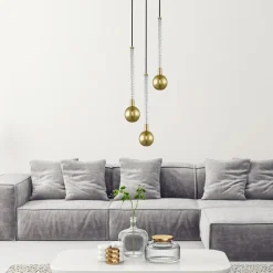 Discount Zumaline Lampa wisząca 3 kule złota MIDA