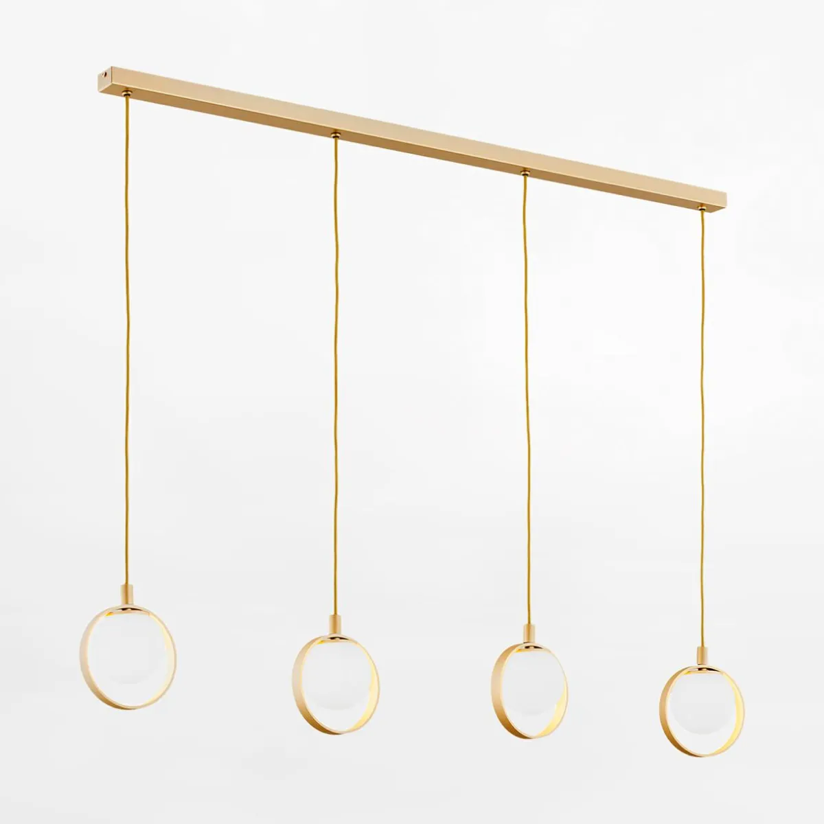 inny Lampy Wiszące^Lampa wisząca 4 kuliste klosze złota SATURNIA