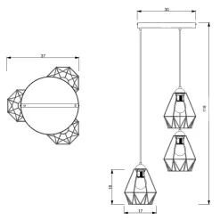 Sale Luminex Lampa wisząca BERGEN III 606