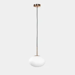 Outlet domiluce Lampa wisząca biały klosz biało-złota UFO 20 cm