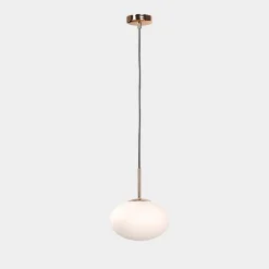 Outlet domiluce Lampa wisząca biały klosz biało-złota UFO 20 cm