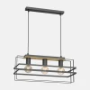 Sale Luminex Lampa wisząca czarna jasne drewno KORTEZ III