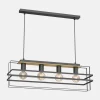New Luminex Lampa wisząca czarna jasne drewno KORTEZ IV