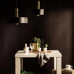 Best Zumaline Lampa wisząca czarno-złota LEO 40,5 cm