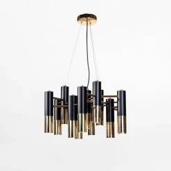 domiluce Lampy Wiszące^Lampa wisząca czarno-złota ORINO