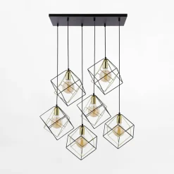 TK Tomasz Krywult Lampy Wiszące^Lampa wisząca designerska czarno-złota ALAMBRE VI