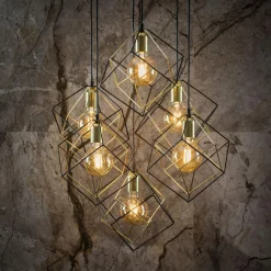 TK Tomasz Krywult Lampy Wiszące^Lampa wisząca designerska czarno-złota ALAMBRE VI