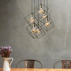 TK Tomasz Krywult Lampy Wiszące^Lampa wisząca designerska czarno-złota ALAMBRE VI