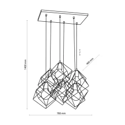 TK Tomasz Krywult Lampy Wiszące^Lampa wisząca designerska czarno-złota ALAMBRE VI