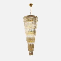 Best Zumaline Lampa wisząca do salonu glamour złota LUXE 160 cm