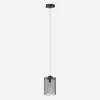 Discount Zumaline Lampa wisząca dymione szkło czarna NIRA φ16 cm