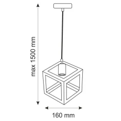 Lampy Wiszące^Lampa wisząca geometryczna czarna SWEDEN