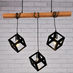 Clearance Lampa wisząca geometryczna 3-punktowa SWEDEN WOOD