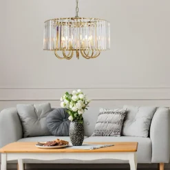 Online Zumaline Lampa wisząca glamour złota PARIS 60 cm