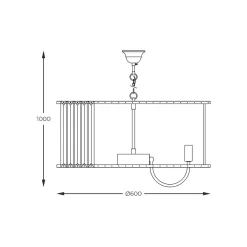 Online Zumaline Lampa wisząca glamour złota PARIS 60 cm