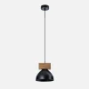 inny Lampy Wiszące^Lampa wisząca industrialna drewno jasne czarna W-DR