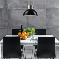 Discount inny Lampa wisząca industrialna czarna KIRA