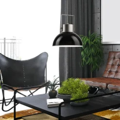 Discount inny Lampa wisząca industrialna czarna KIRA