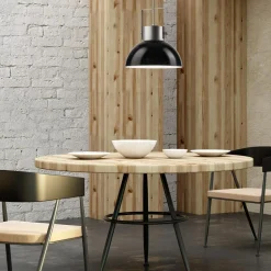 Discount inny Lampa wisząca industrialna czarna KIRA