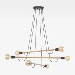TK Tomasz Krywult Lampy Wiszące^Lampa wisząca jasne drewno HELIX VI WOOD