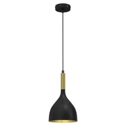 Online Luminex Lampa wisząca kielich czarno-złota NOAK I