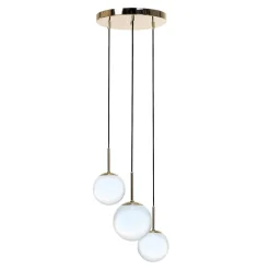 domiluce Lampy Wiszące^Lampa wisząca kule 3-punktowa okrągła podstawa złota AURORA