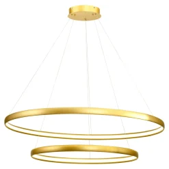 Hot Zumaline Lampa wisząca LED 2 okręgi złota CARLO
