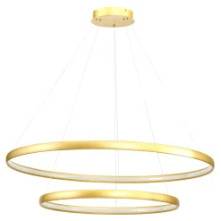 Hot Zumaline Lampa wisząca LED 2 okręgi złota CARLO