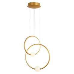 Best inny Lampa wisząca LED 2 pierścienie złota LOZANNA