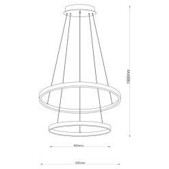 Online Zumaline Lampa wisząca LED 2 pierścienie złota BRENO 80 cm