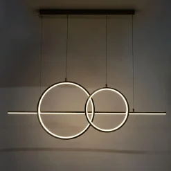 Discount Zumaline Lampa wisząca LED 2 pierścienie złota CHOLET