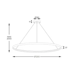 Discount Zumaline Lampa wisząca LED czarna CARLO 120 cm