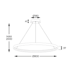 Hot Zumaline Lampa wisząca LED czarna CARLO 80 cm