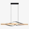 Discount Zumaline Lampa wisząca LED drewniana czarna BAEZ