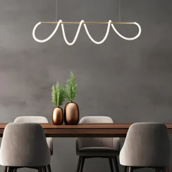 Zumaline Lampy Wiszące^Lampa wisząca LED listwa złota BALBO