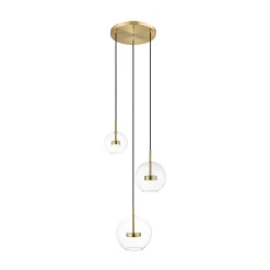 Hot Zumaline Lampa wisząca LED okragła podstawa 3 klosze złota ENCELADUS