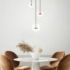 Hot Zumaline Lampa wisząca LED okragła podstawa 3 klosze złota ENCELADUS