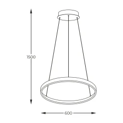 Hot Zumaline Lampa wisząca LED pierścieniowa złota BRENO 60 cm