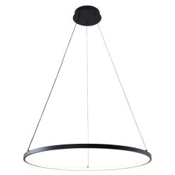 Zumaline Lampy Wiszące^Lampa wisząca LED pierścieniowa czarna BRENO 60 cm