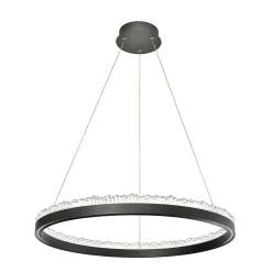 Hot Zumaline Lampa wisząca LED pierścieniowa czarna REGI 60 cm
