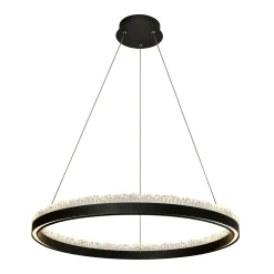 Hot Zumaline Lampa wisząca LED pierścieniowa czarna REGI 60 cm