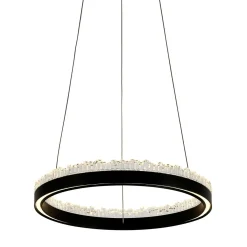 Hot Zumaline Lampa wisząca LED pierścieniowa czarna REGI 60 cm