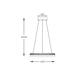 Hot Zumaline Lampa wisząca LED pierścieniowa czarna REGI 60 cm