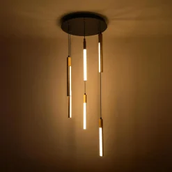 Hot Zumaline Lampa wisząca LED podstawa okrągła czarna drewniana ELIOT VI