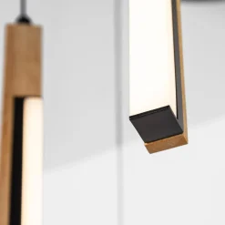 Hot Zumaline Lampa wisząca LED podstawa okrągła czarna drewniana ELIOT VI