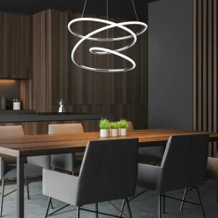 Lampy Wiszące^Lampa wisząca LED srebrna BOLOGNA