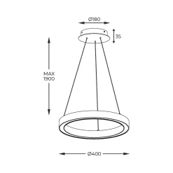 Discount Zumaline Lampa wisząca LED srebrna CARLO 40 cm