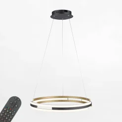 Best Paul Neuhaus Lampa wisząca LED Wi-Fi czarno-złota Q-BELUGA z pilotem