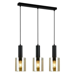 inny Lampy Wiszące^Lampa wisząca listwa 3 klosze czarna SARDO