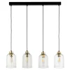 TK Tomasz Krywult Lampy Wiszące^Lampa wisząca listwa 4 klosze transparent SATIPO 4